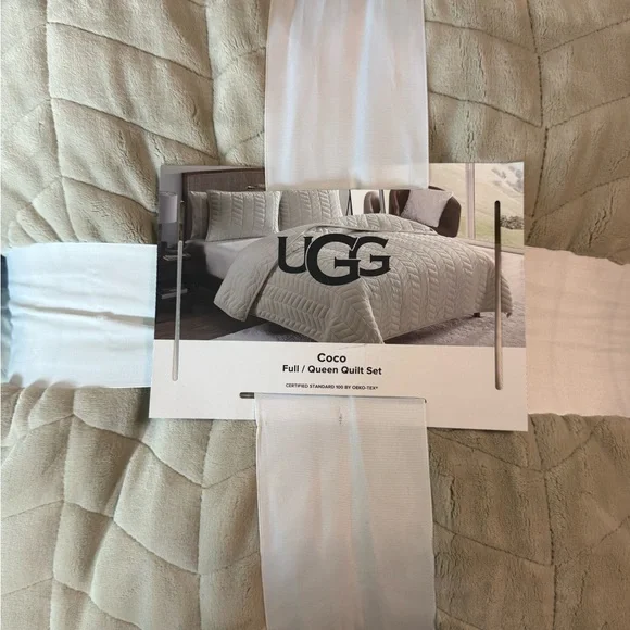 UGG Coco Full/Queen Quilted Comforter Set in Beige Cream - Picture 9 of 10
